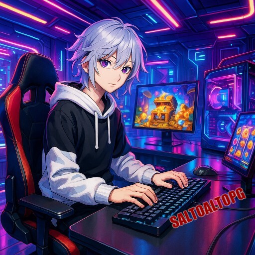 Imagem promocional da SALTOALTOPG mostrando a plataforma e suas vantagens