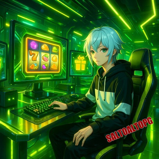 Imagem promocional da SALTOALTOPG mostrando a plataforma e suas vantagens