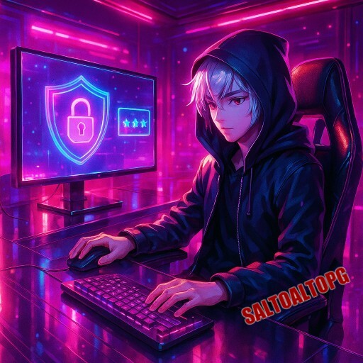 Imagem promocional da SALTOALTOPG destacando login rápido e plataforma segura